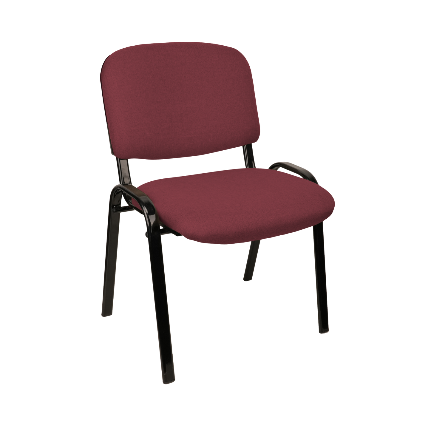 Scaun vizitator textil, visiniu, cadru metalic