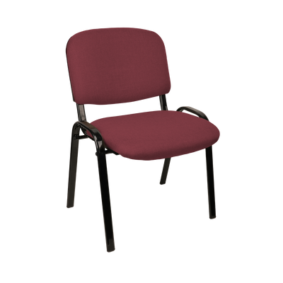 Scaun vizitator textil, visiniu, cadru metalic