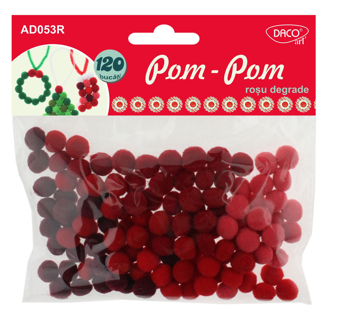 ACCESORII CRAFT - AD053 ROSU POM POM DEGRADE