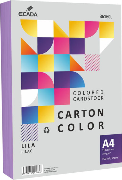 CARTON COLOR 160G/MP A4 250 COLI ECADA LILA 36160L