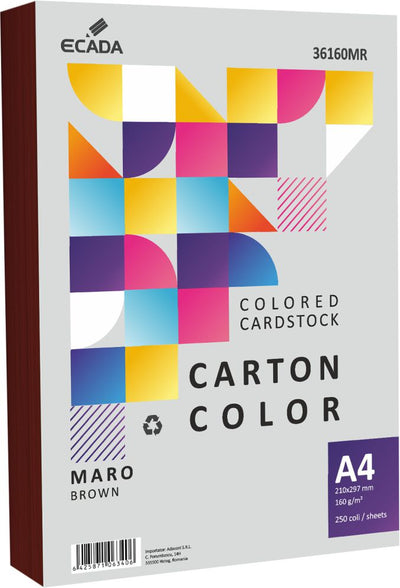 CARTON COLOR 160G/MP A4 250 COLI ECADA MARO 36160MR