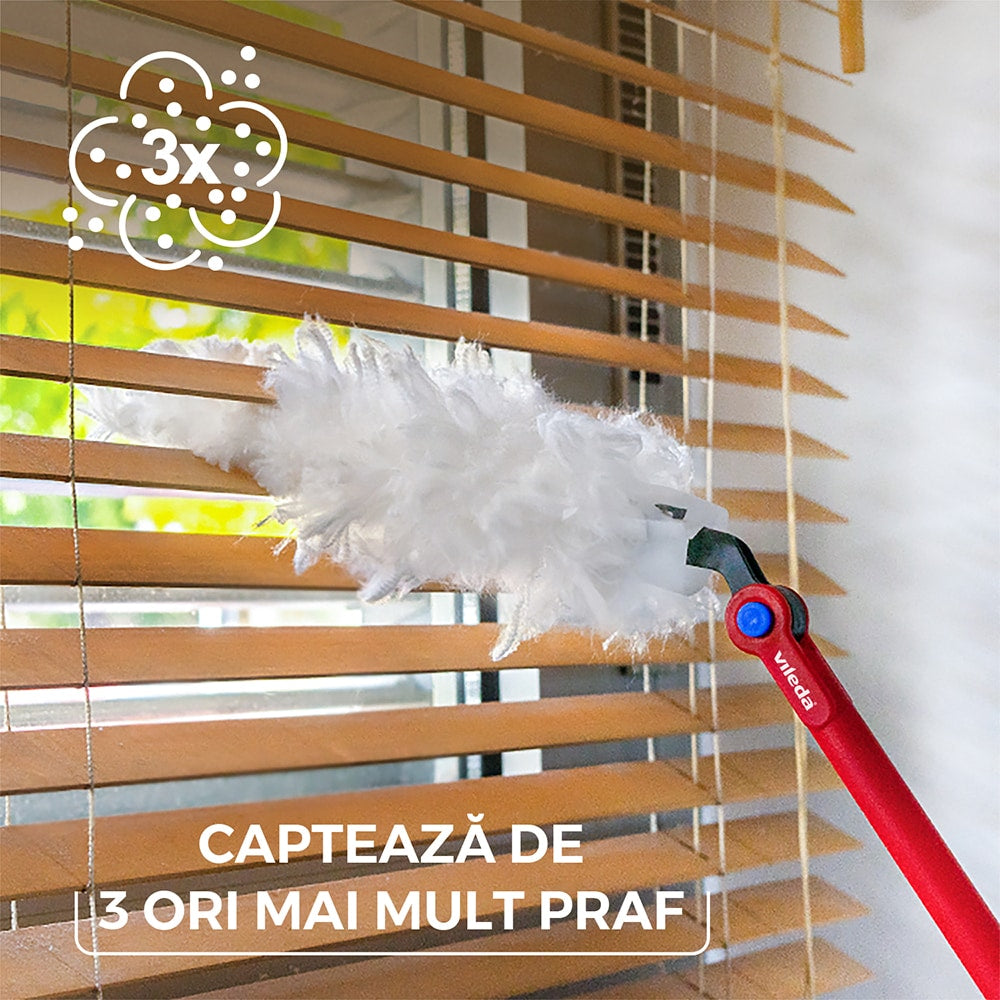 Pamatuf pentru praf VILEDA Flex & Catch, maner lung + 1 rezerva