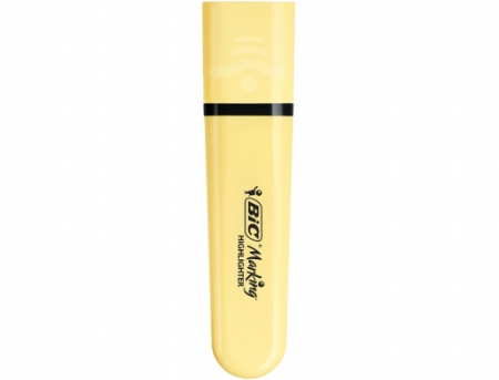 Evidentiator Highlighter Flat galben pastel Bic