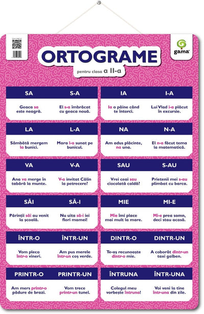 ORTOGRAME pentru clasa a II-a