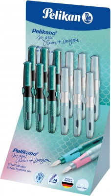 Stilou Pelikano Dragon Magic Ocean, penita M, display 12 buc, Pelikan