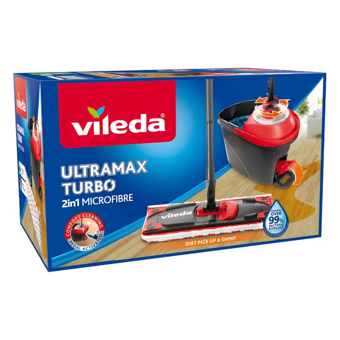 Set Curatenie Galeata Cu Pedala Si Mop Plat Vileda Ultramax Turbo