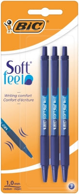 Pix BIC, Soft Feel Clic Grip, albastru, 3 buc/set
