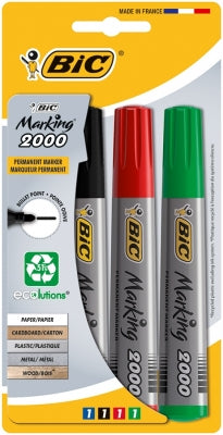 Marker permanent Marking, varf rotund, mediu, 4 buc/set BIC