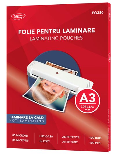 FOLIE LAMINARE A3 80 MICRONI 100/TOP DACO FO380