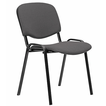 Scaun vizitator textil, gri inchis, cadru metalic