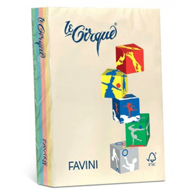 HARTIE COLORATA 80G/MP A4 ASORTATA 5 CULORI PASTEL FAVINI A71X504