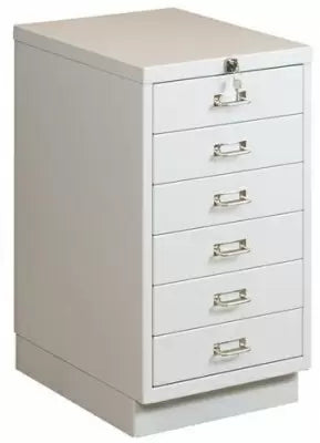 Clasificatoare metalice un rand A3, 6 sertare, gri, cu incuietoare