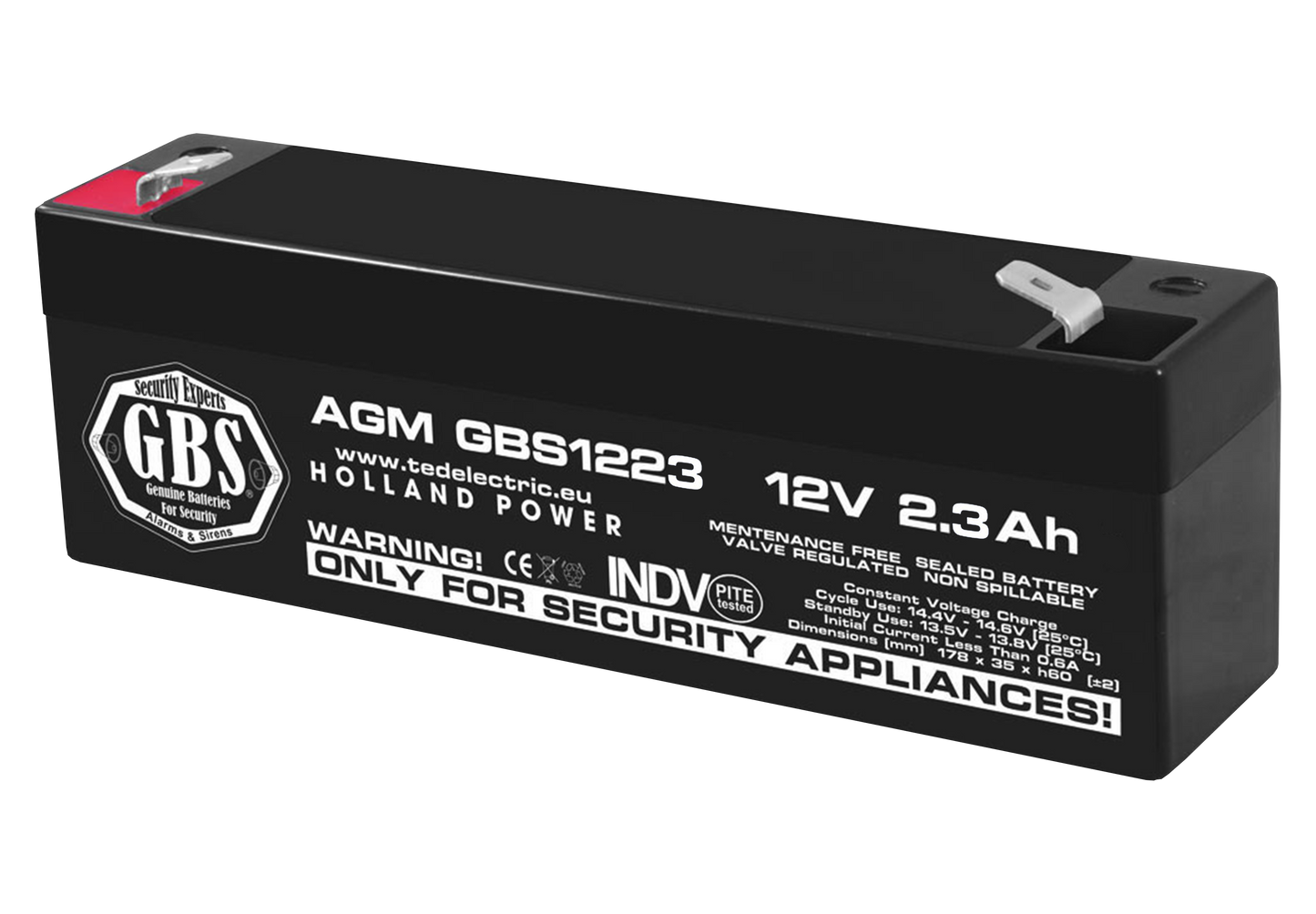 Acumulator AGM VRLA 12V 2.3Ah, 178x34x60 mm
