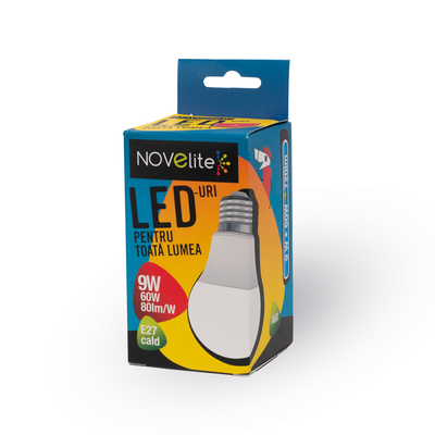 Bec LED A60 9W E27 3000K, Novelite