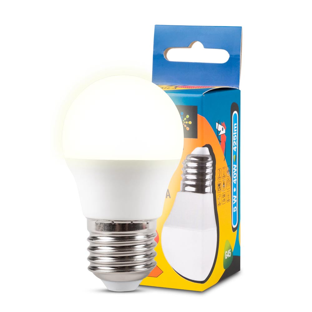 Bec LED Sferic 5W E27 3000K, Novelite