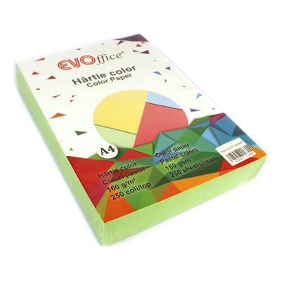 Carton verde pastel A4, 160 g/mp, 250 coli/top Evoffice