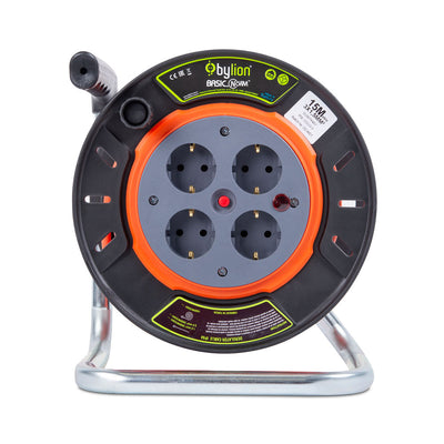 Derulator cablu electric 4 prize, 15 m, cablu 3x1.5 mm², IP20, pentru interior