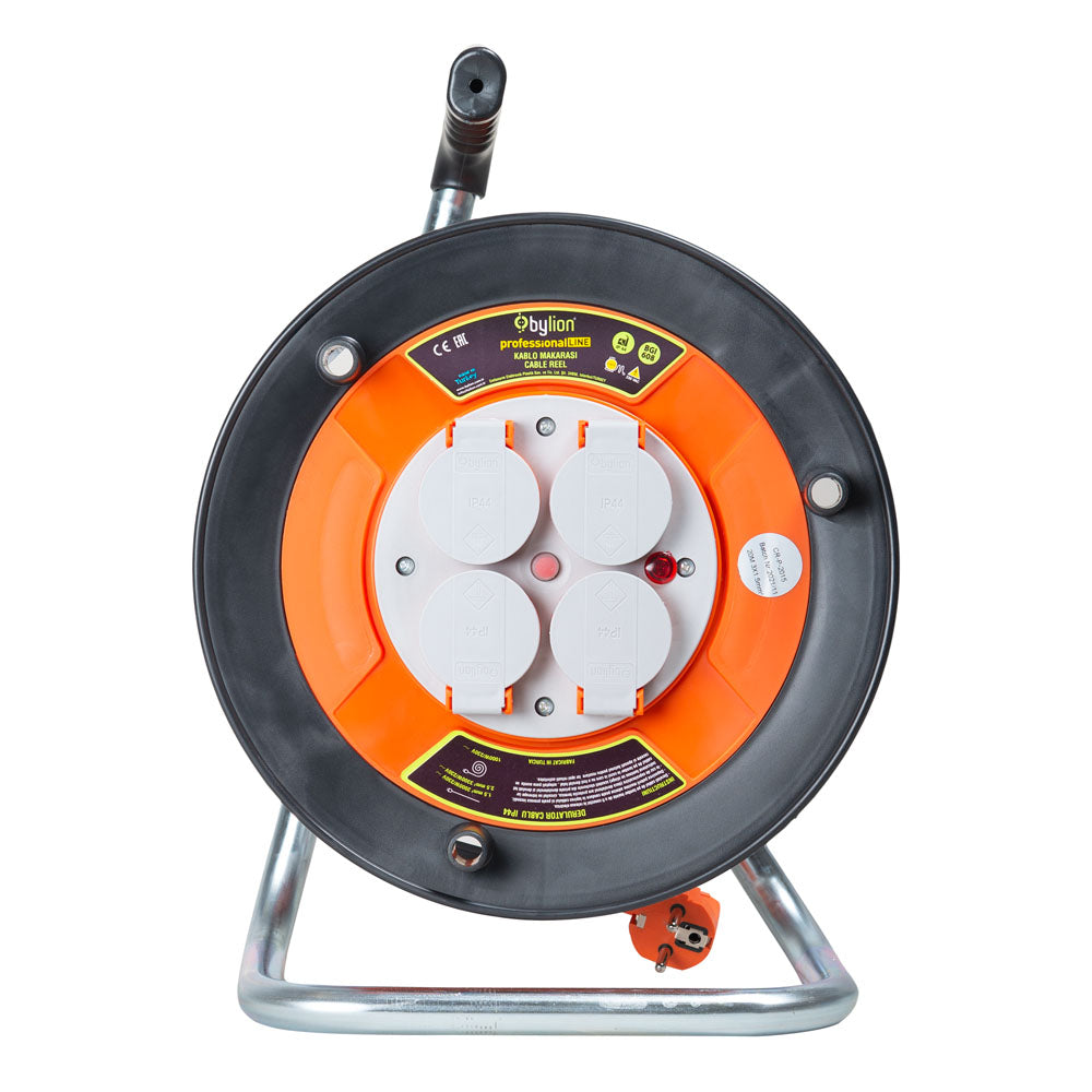 Derulator cablu electric 4 prize, 35 m, cablu 3x1.5 mm², IP44, protectie  la stropire