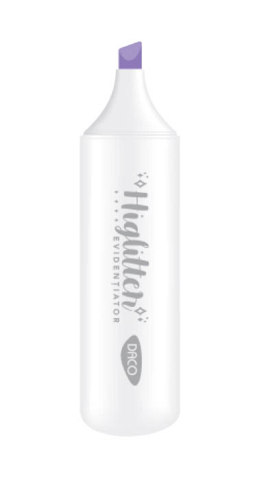 MARKER EVIDENTIATOR GLITTER DACO MOV  MK404M