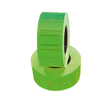 Etichete de preț în rolă, format drept, culoare verde, ideale pentru etichetarea rapidă și eficientă a produselor în magazine sau depozite. Pachet de 800 bucăți, model Ecada 55001V. Adeziv puternic și durabil, compatibil cu dispozitivele standard de etichetare. Soluție practică pentru organizarea și identificarea clară a prețurilor, cu aspect profesional și ușor de citit.