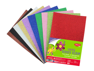 Hartie Gumata Aa Glitter Hg420 20X30Cm 10Coli 10Cul Daco