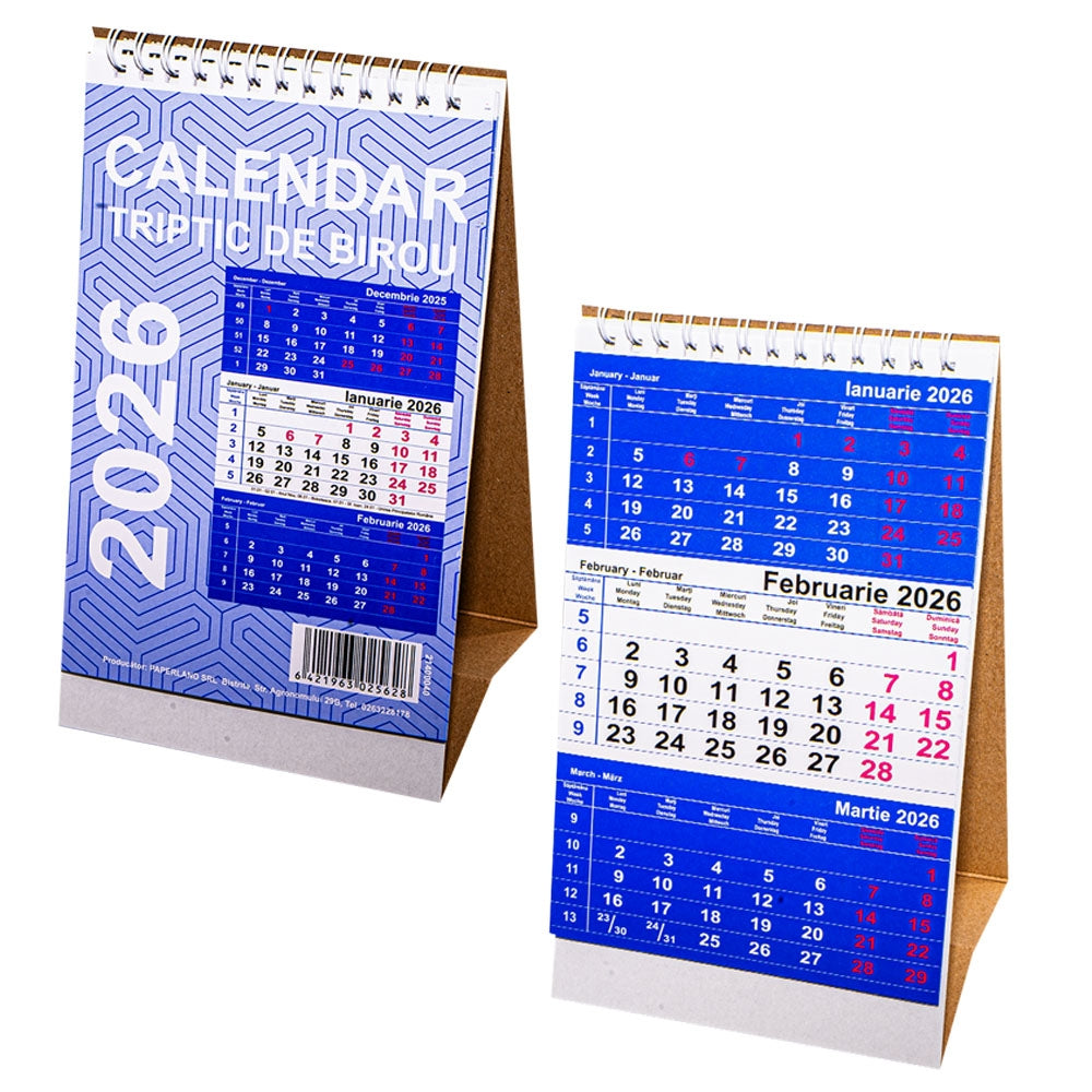 Calendar De Birou, Triptic 2026