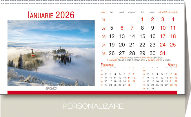 Calendar birou Romania 13 file Ego
