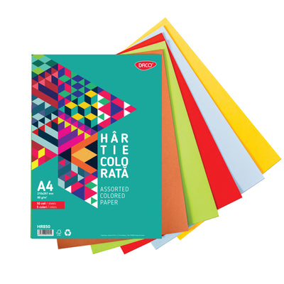 HARTIE COLORATA HR850   A4  50 COLI 5 CUL. DACO 80G/MP