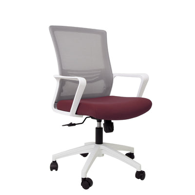 Scaun de birou mesh PARIS A - gri deschis/visiniu