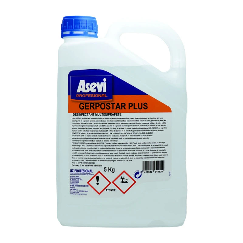 Dezinfectant Multisuprafete Asevi Profesional Gerpostar Plus 5L
