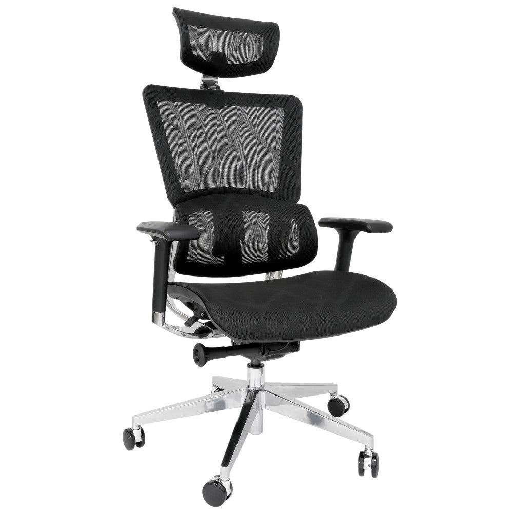 Scaun de birou mesh AKITA LUX - negru/negru