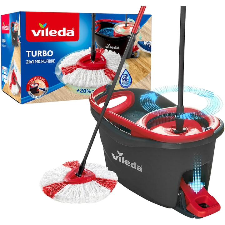 Set curatenie galeata cu pedala si mop rotativ Vileda