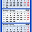 Calendar triptic trei culori, 33 x 48 cm, 12 file, 2026