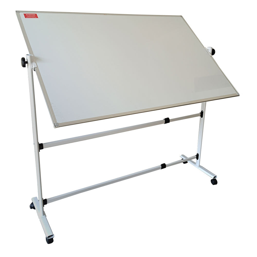 Whiteboard magnetic rotativ cu 2 fete, rama aluminiu si suport mobil 120*180 cm EVOffice