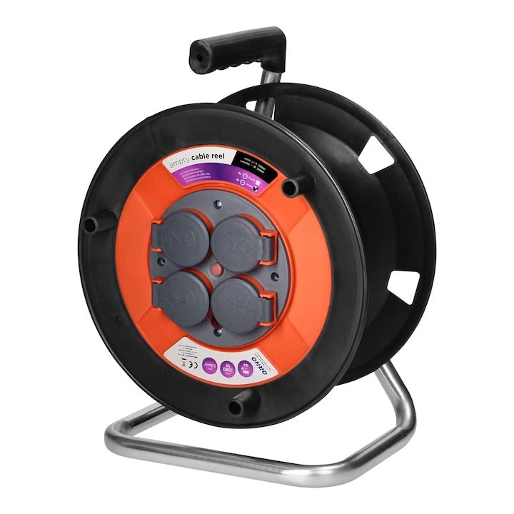 Derulator cablu electric 4 prize, fara cablu, carcasa IP44