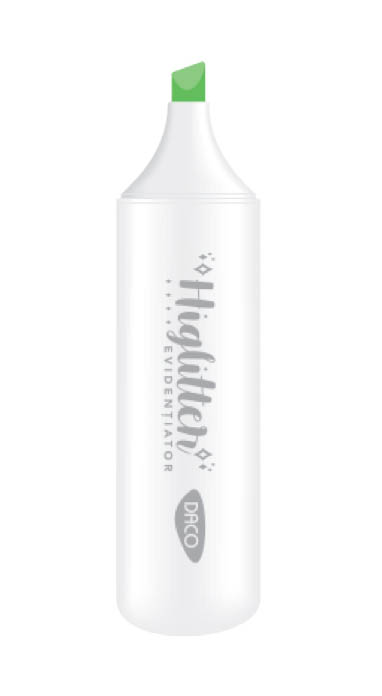 MARKER EVIDENTIATOR GLITTER DACO VERDE MK404V