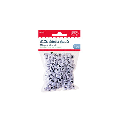 ACCESORII CRAFT - AD491 MARGELE LITERICI ALB-NEGRU DACO