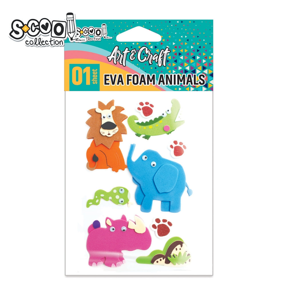 Accesorii decorative sub formă de animale realizate din spumă EVA stratificată, autoadezive, culori variate, brand S-COOL, ideale pentru lucru manual
