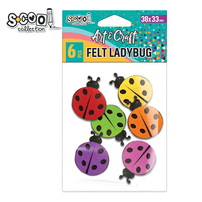 Accesorii craft, buburuze fetru, 38x33 mm, 6 buc/set - S-COOL