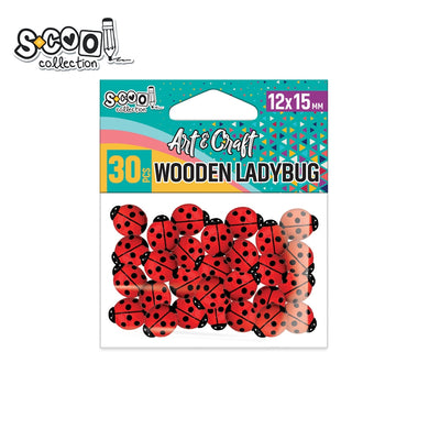 Accesorii craft, buburuze lemn, 12x15mm, 30 buc/set - S-COOL