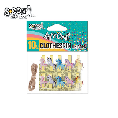 Accesorii craft, carlige lemn, unicorn, 10 buc/set - S-COOL