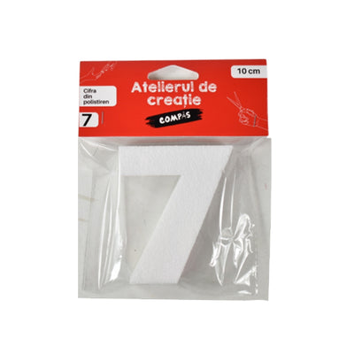 Accesorii craft, cifra 7 polistiren, 10 cm - COMPAS
