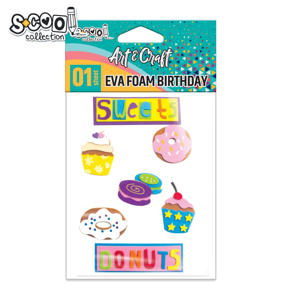 Accesorii decorative sub formă de dulciuri (înghețată, brioșe) realizate din spumă EVA stratificată, autoadezive, brand S-COOL
