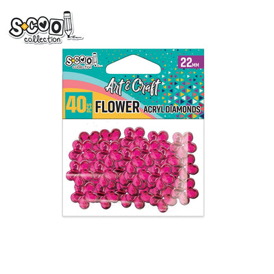 Accesorii craft, floricele acril, 22 mm, 40 buc/set - S-COOL