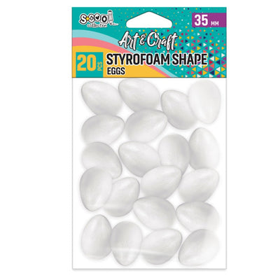 Accesorii craft, forme ovale polistiren, 3.5 cm, 20 buc/set - S-COOL