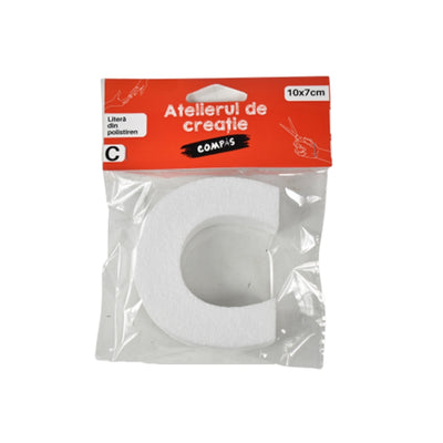 Accesorii craft, litera C polistiren, 10 cm - COMPAS