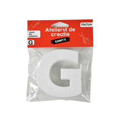 Accesorii craft, litera G polistiren, 10 cm - COMPAS