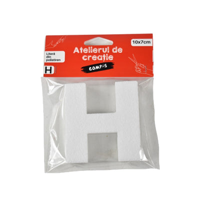 Accesorii craft, litera H polistiren, 10 cm - COMPAS