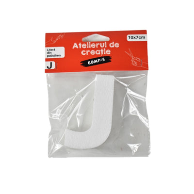 Accesorii craft, litera J polistiren, 10 cm - COMPAS