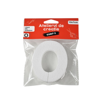 Accesorii craft, litera O polistiren, 10 cm - COMPAS